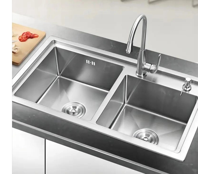 stainless steel double bowl sink